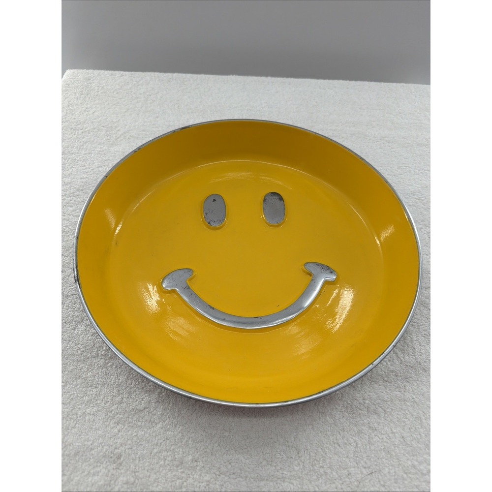Vtg Inspired Generations Smiley Face Emoji Enameled Serving Tray/Bowl 11.75"